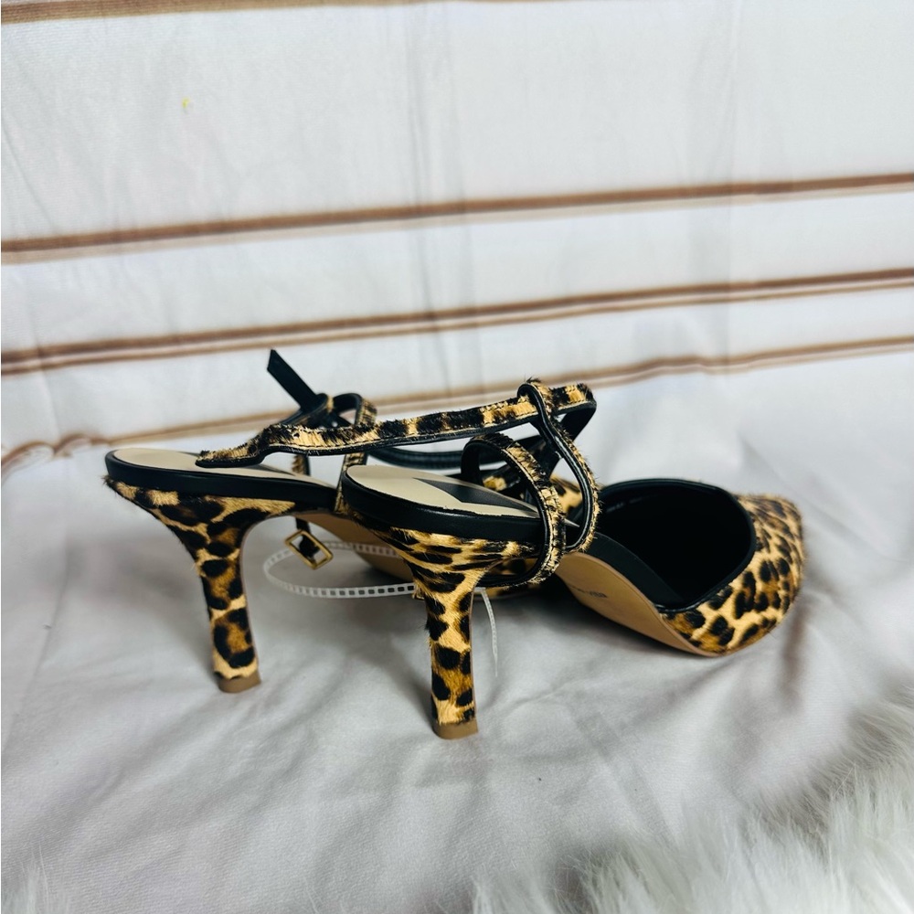 Dolce Vita Leopard-Print Pointed Slingbacks in Black & Brown - Picture 4 of 9